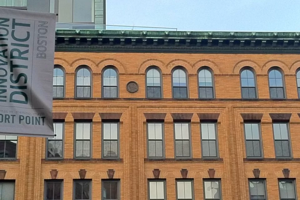 Boston innovation district banner with lofts